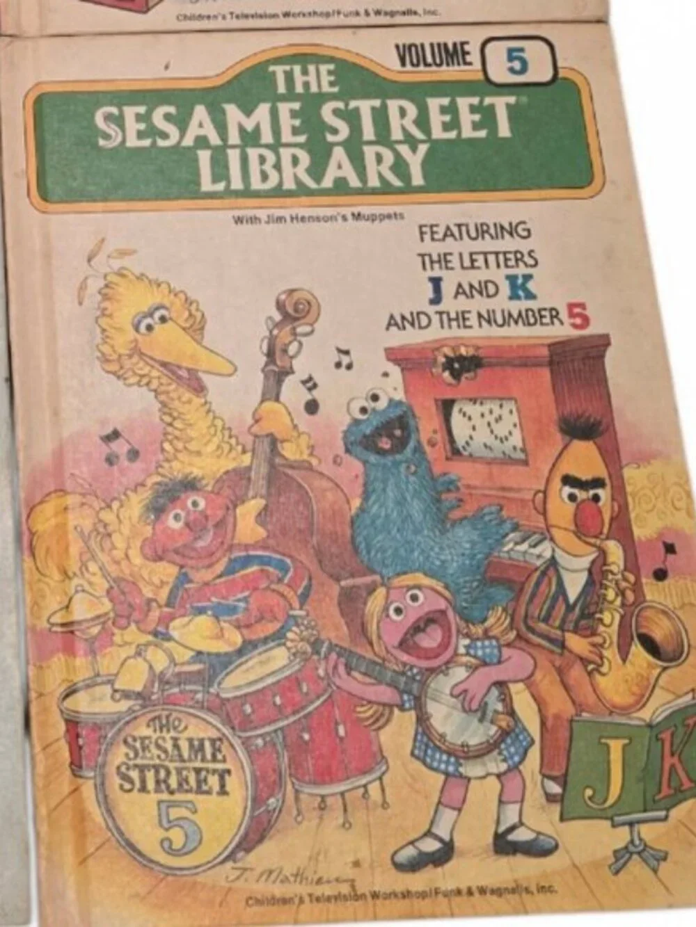 Vintage Sesame Street Library Lot Vol 1-5 Hardcover Books Big Bird CookieMonster